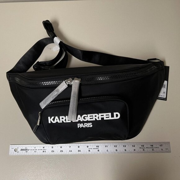 KARL LAGERFELD Paris Voyage Sling Backpack Black - LARGE main image 8